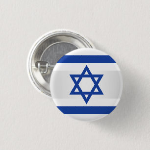 Ster van David Israel Flag White Blue Ronde Button 3,2 Cm