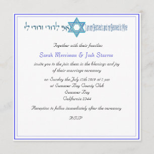 Ster van David Jewish bruiloft Kaart