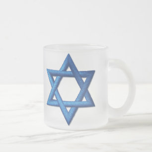 Ster van David Jewish Matglas Koffiemok