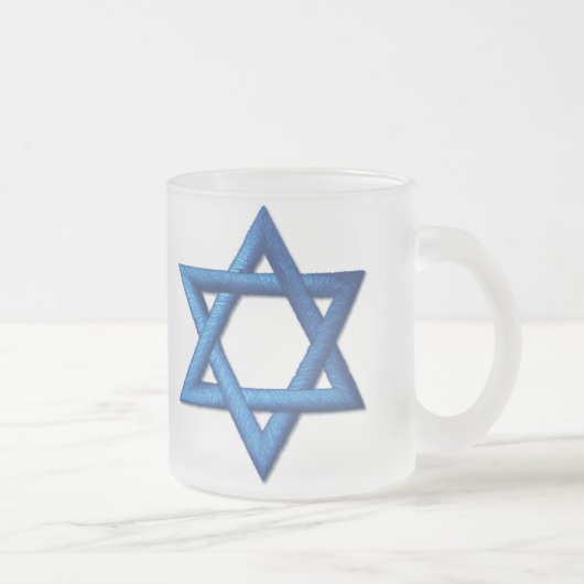 Ster van David Jewish Matglas Koffiemok (Rechts)