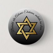 Ster van David Jewish Prayer Blessing Button (Voorkant)