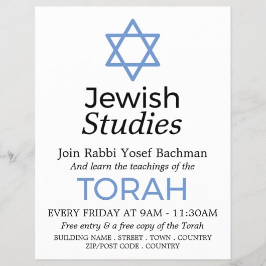 Ster van David, jodendom, joodse studies Advertere Flyer (Voorkant)