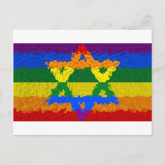 Ster van David - Joods - Gay Pride Briefkaart (Voorkant)