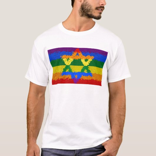 Ster van David - Joods - Gay Pride T-shirt (Voorkant)