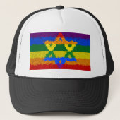 Ster van David - Joods - Gay Pride Trucker Pet (Voorkant)