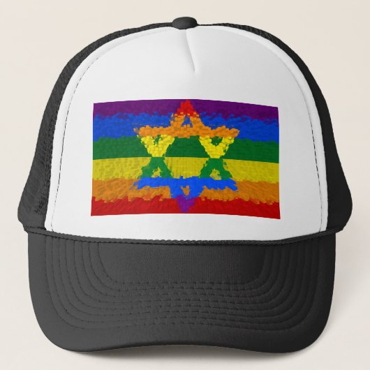 Ster van David - Joods - Gay Pride Trucker Pet (Voorkant)