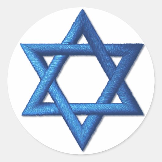 Ster van David Joods Israëlisch Symbool Ronde Sticker (Voorkant)