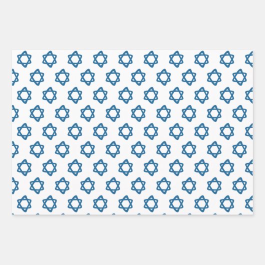 Ster van David Joodse Bar Mitzvah Chanoeka Simple Inpakpapier Vel (Voorkant 3)