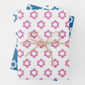 Ster van David Joodse Bar Mitzvah Chanoeka Simple Inpakpapier Vel (In situ)