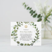 Ster van David Joodse Greenery Krans begrafenis Bedankkaart (Staand voorkant)