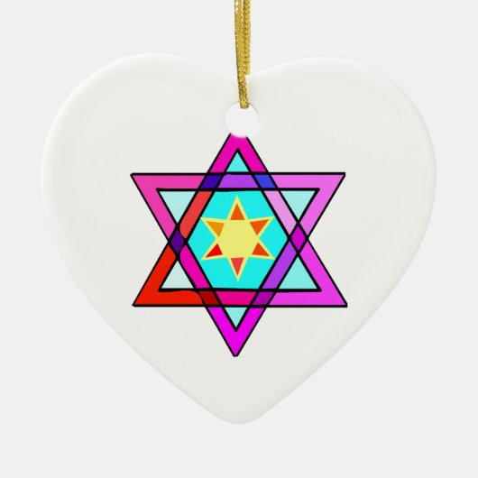 ster van David Keramisch Ornament (Voorkant)