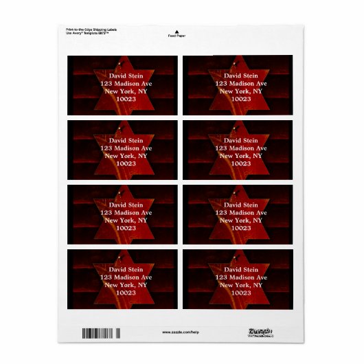 Ster van David labels (Full Sheet)
