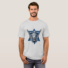 Ster van David leeuw met ijzeren zwaarden T-shirt