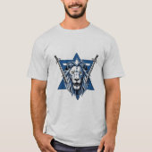 Ster van David leeuw met ijzeren zwaarden T-shirt (Voorkant)