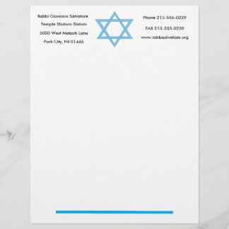 Ster van David Letterhead Gepersonaliseerd Briefhoofd