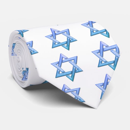 Ster van David Mannen Necktie Stropdas (Opgerold)