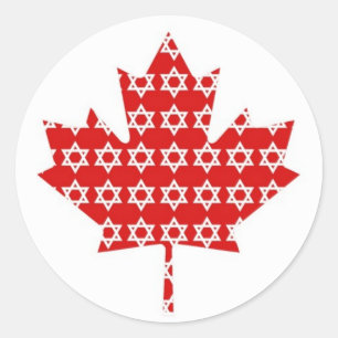 Ster van David Maple Leaf Canadian Flag Ts, Gifts Ronde Sticker