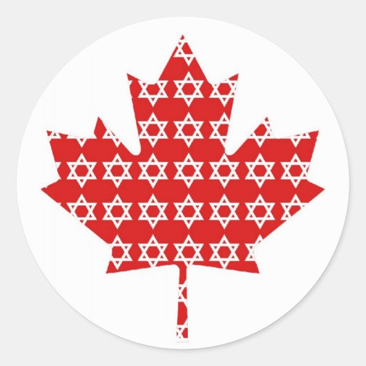 Ster van David Maple Leaf Canadian Flag Ts, Gifts Ronde Sticker (Voorkant)