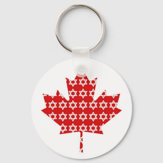 Ster van David Maple Leaf Canadian Flag Ts, Gifts Sleutelhanger (Voorkant)