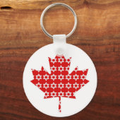 Ster van David Maple Leaf Canadian Flag Ts, Gifts Sleutelhanger (Voorkant)