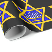 Ster van David & Menorah Cadeaupapier (Rol Hoek)