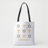 Ster van David Menorah HANUKKAH Tote Bag (Voorkant)