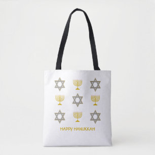 Ster van David Menorah HANUKKAH Tote Bag