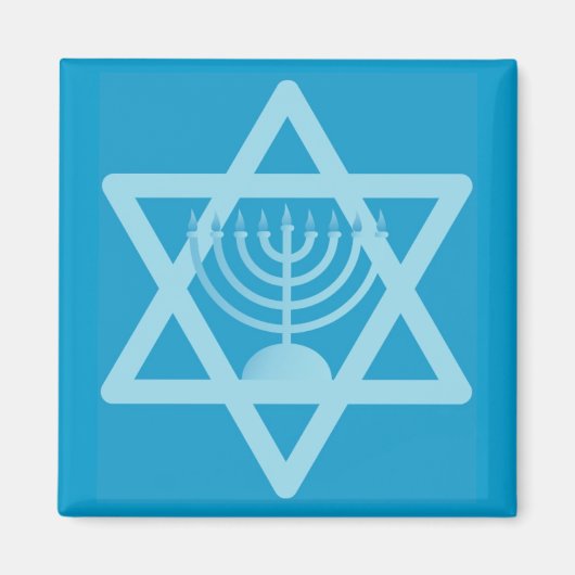 Ster van David Menorah Magneet (Voorkant)