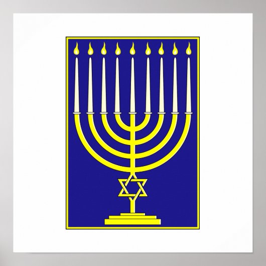 Ster van David Menorah Poster (Voorkant)