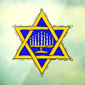 Ster van David & Menorah Raamsticker (Vel 3)