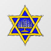Ster van David & Menorah Raamsticker (Vel)