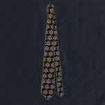 Ster van David & Menorah Stropdas<br><div class="desc">Gele ster van David gevuld met blauw en een menorah.</div>