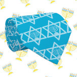 Ster van David Menorah Stropdas<br><div class="desc">Hanukkah-ster en menorah</div>
