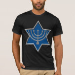 Ster van David & Menorah T-shirt<br><div class="desc">Een geweldig ontwerp dat je ook je eigen tekst kunt toevoegen!</div>