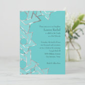 Ster van David met metaalglans voor Bat Mitzvah Kaart (Staand voorkant)