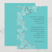 Ster van David met metaalglans voor Bat Mitzvah Kaart (Voorkant / Achterkant)