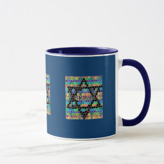 Ster van David Mosaic-Shalom/Navy Blue Mok