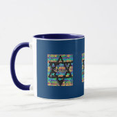 Ster van David Mosaic-Shalom/Navy Blue Mok (Links)