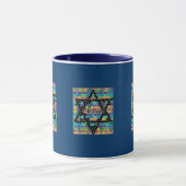 Ster van David Mosaic-Shalom/Navy Blue Mok (Midden)