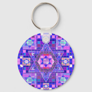 Ster van David mosaic Sleutelhanger