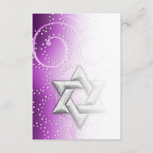 Ster van David na Party Raspberry Shimmer Kaart (Voorkant)