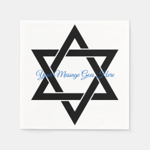Ster van David Napkin met tekst HAMbWG Servet