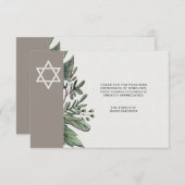 Ster van David Natuur Bereavement Hartelijk dank Bedankkaart (Voorkant / Achterkant)