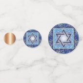 Ster van David Navy Blue Gold Jewish Confetti (Voorkanten)