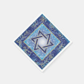 Ster van David Navy Blue Gold Jewish Servet (Hoek)