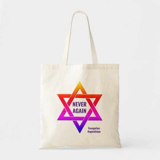 Ster van David NEVER-Herdenking van Holocaust Tote Bag (Voorkant)