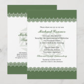 Ster van David Olive Bar of Bat Mitzvah Kaart (Voorkant / Achterkant)