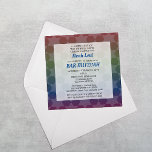 Ster van David Ombre Regenboog Bar Mitzvah Square Kaart<br><div class="desc">Stijlvol en klassiek,  deze Bar Mitzvah Invitations hebben een ster van David patroon over een donkere regenboog gradiënt achtergrond en zijn volledig aanpasbaar om precies te zeggen wat je wilt!</div>