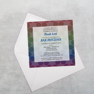 Ster van David Ombre Regenboog Bar Mitzvah Square Kaart