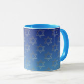 Ster van David op blauwe achtergrond Mok (Voorkant rechts)
